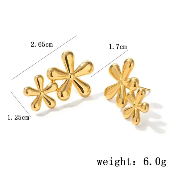 Elegant_Gold_Tone_Double_Flower_Drop_Earrings_For_Women_Floral_Statement_Jewellery_For_Party_Wedding_Festive_Ethnic_And_Stylish_Occasion_Wear