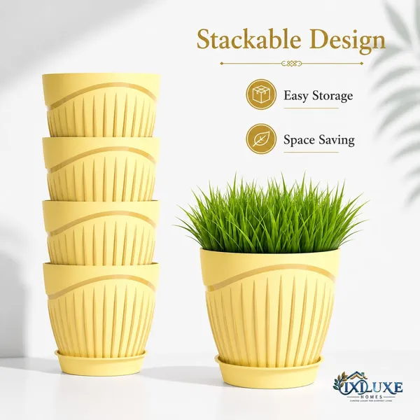 Plastic_Flower_Pot_With_Drain_Tray