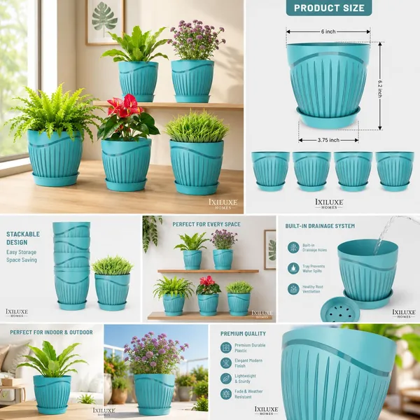 Plastic_Flower_Pot_With_Drain_Tray