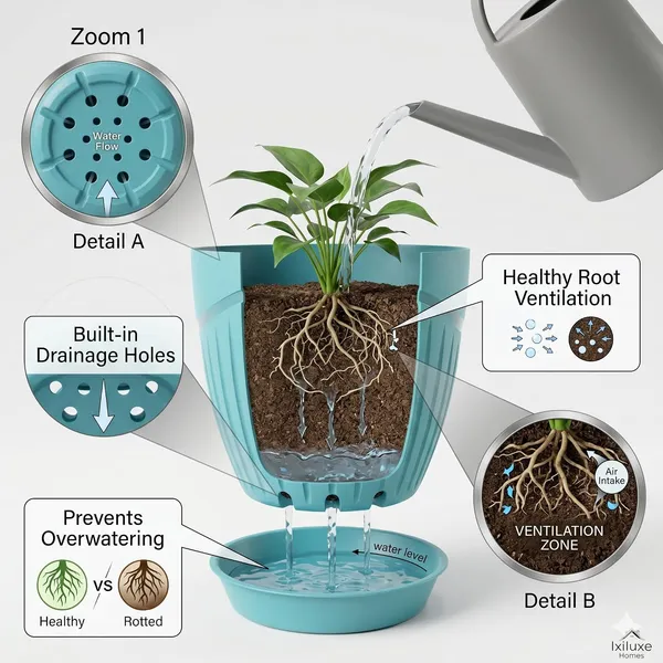 Plastic_Flower_Pot_With_Drain_Tray