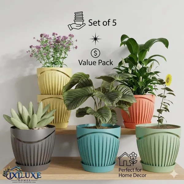 Plastic_Flower_Pot_With_Drain_Tray