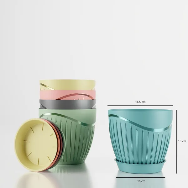 Plastic_Flower_Pot_With_Drain_Tray