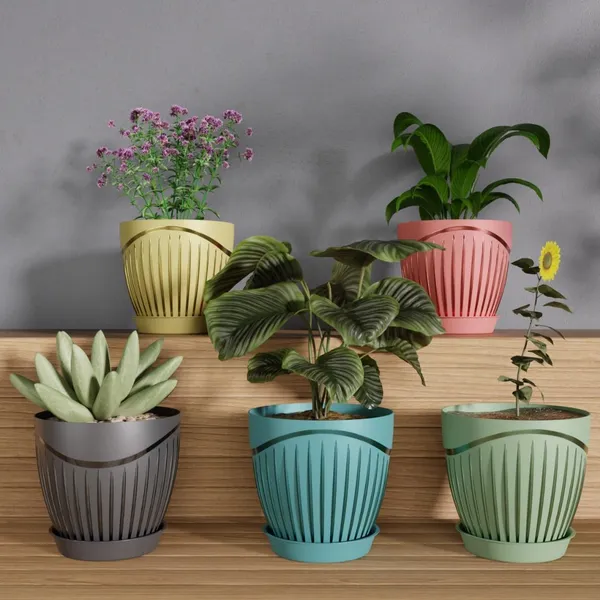 Plastic_Flower_Pot_With_Drain_Tray