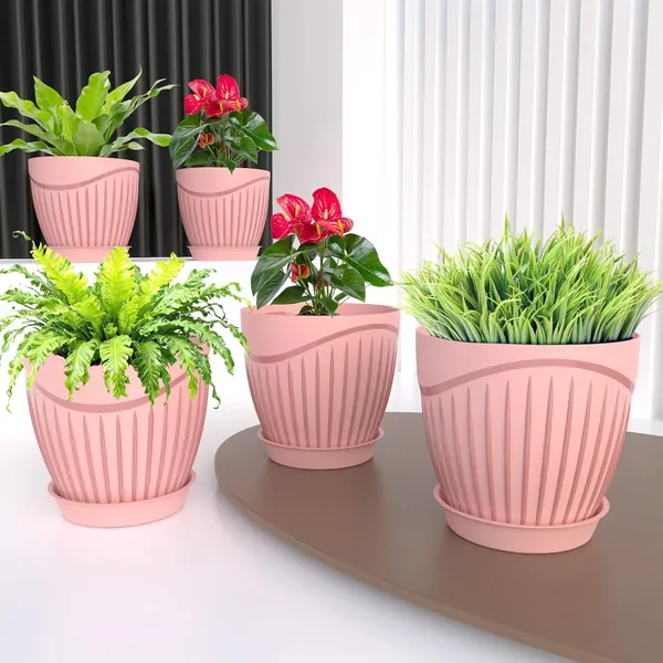 Plastic_Flower_Pot_With_Drain_Tray