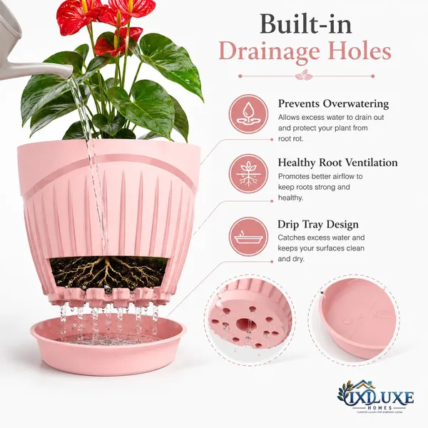Plastic_Flower_Pot_With_Drain_Tray