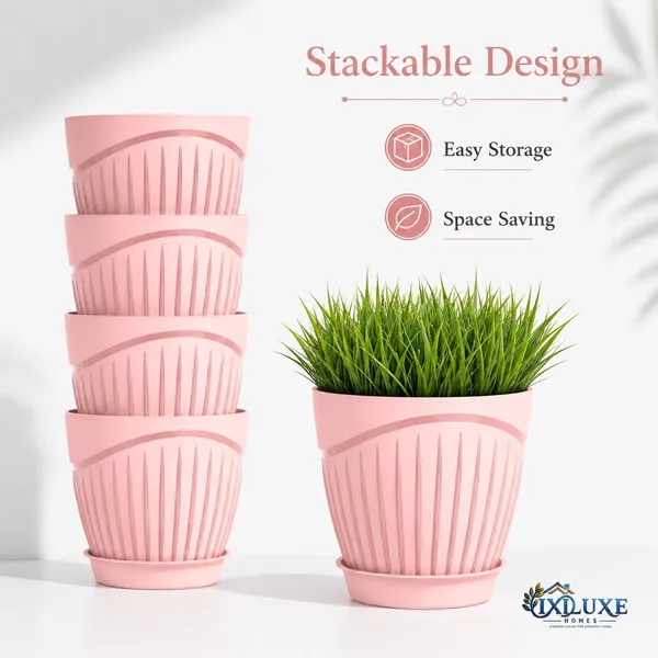 Plastic_Flower_Pot_With_Drain_Tray