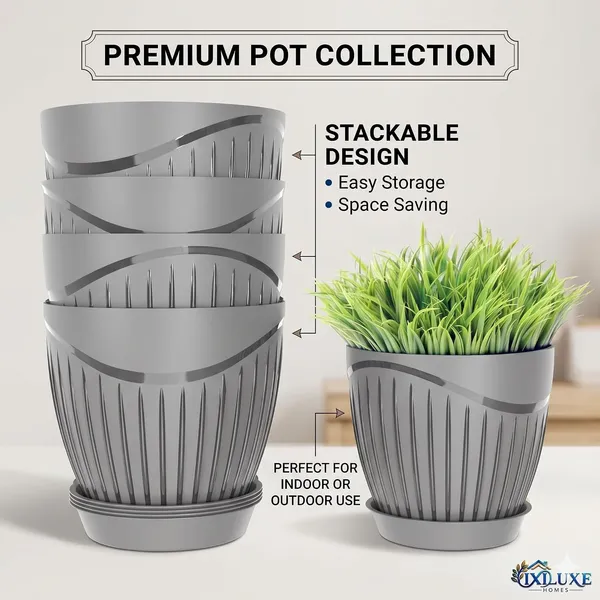 Plastic_Flower_Pot_With_Drain_Tray