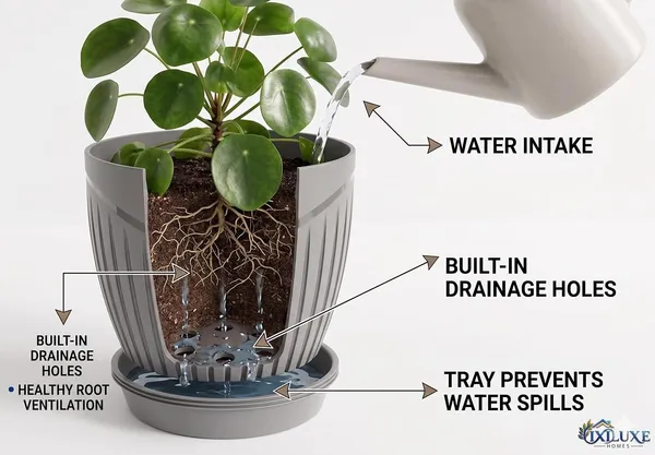 Plastic_Flower_Pot_With_Drain_Tray