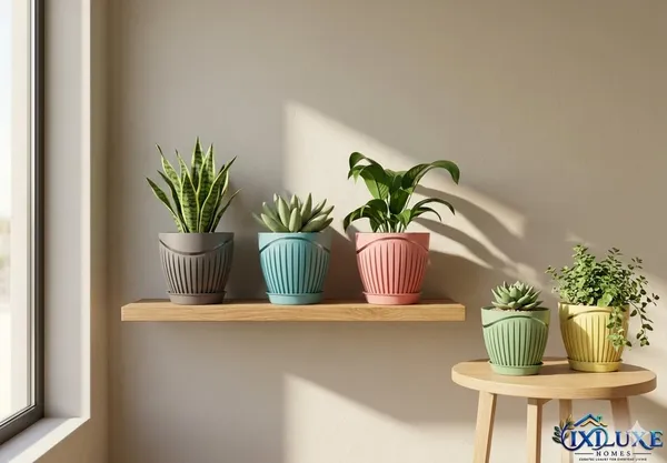 Ribbed_Plastic_Planter_With_Drainage_Tray