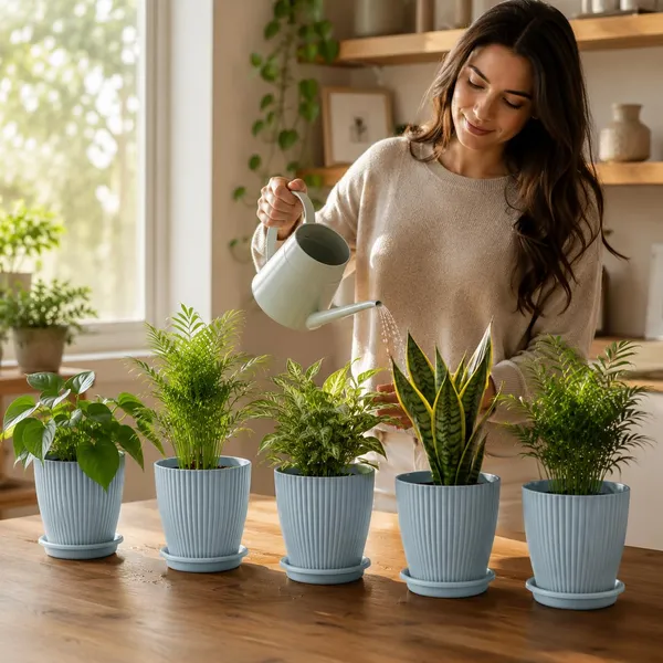 Plastic_Planter_With_Drainage_Tray