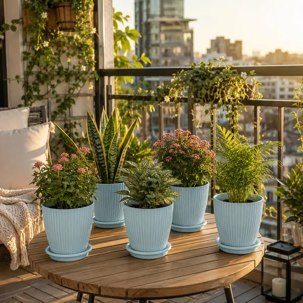 Plastic_Planter_With_Drainage_Tray