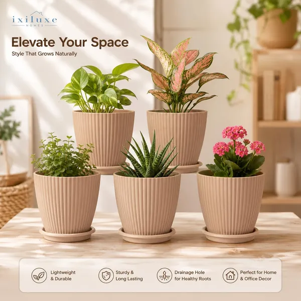 Plastic_Planter_With_Drainage_Tray