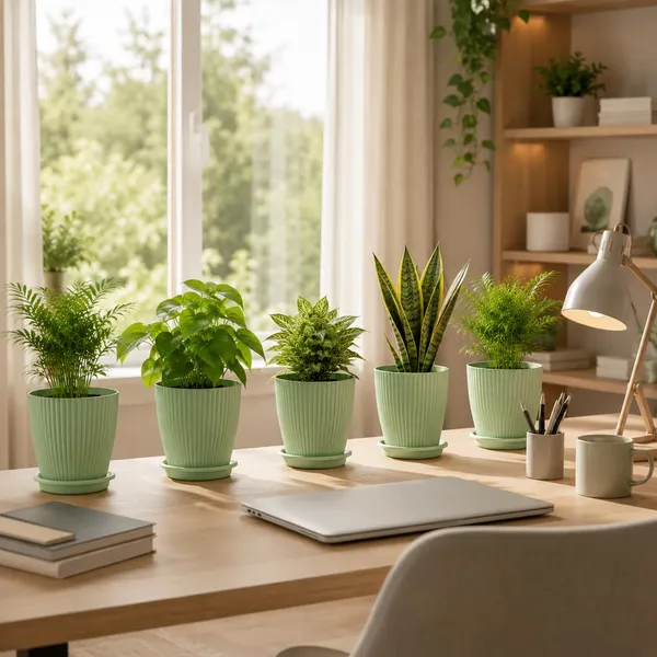 Ribbed_Plastic_Planter_With_Drainage_Tray