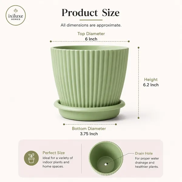 Ribbed_Plastic_Planter_With_Drainage_Tray