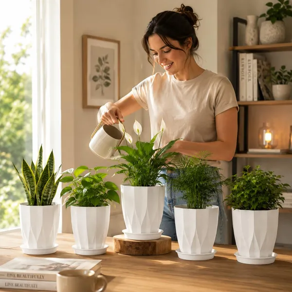 Plastic_Plant_Pot_With_Drain_Tray