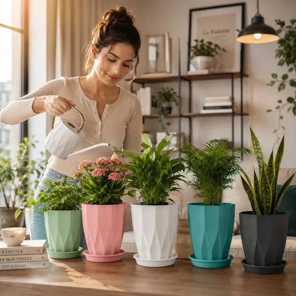 Plastic_Plant_Pot_With_Drain_Tray