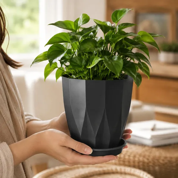 Plastic_Plant_Pot_With_Drain_Tray