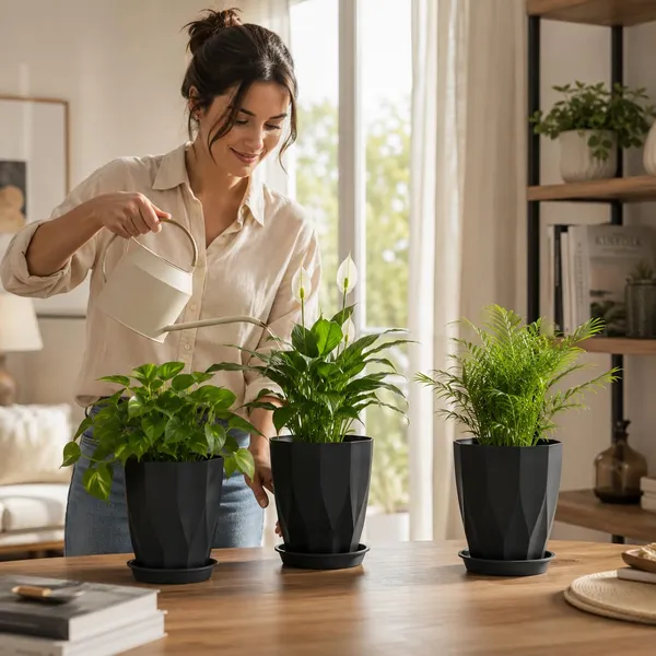 Plastic_Plant_Pot_With_Drain_Tray