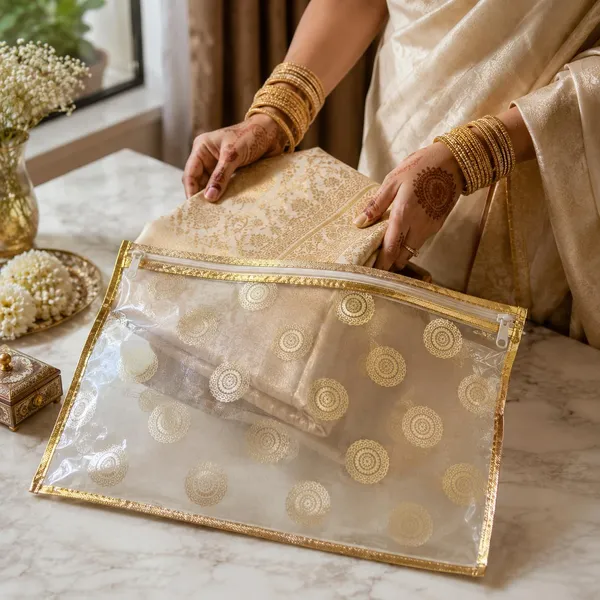 Saree_Storage_Bag_With_Transparent_Window_And_Zipper