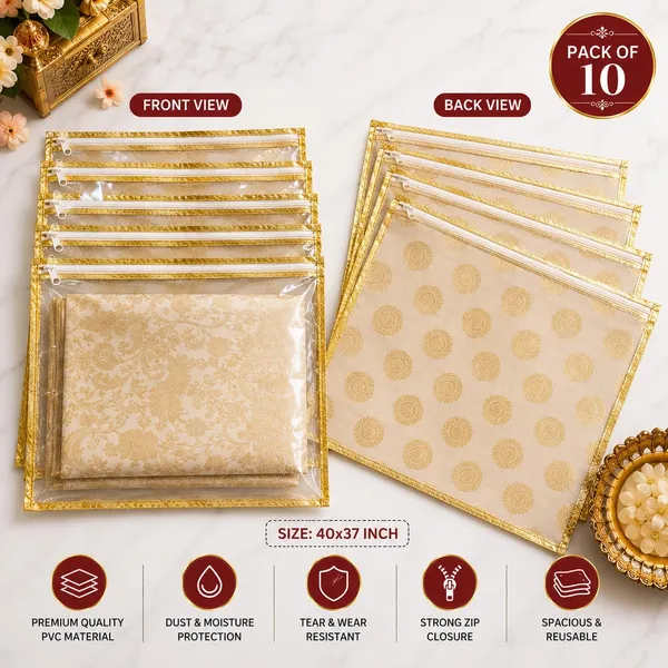 Saree_Storage_Bag_With_Transparent_Window_And_Zipper