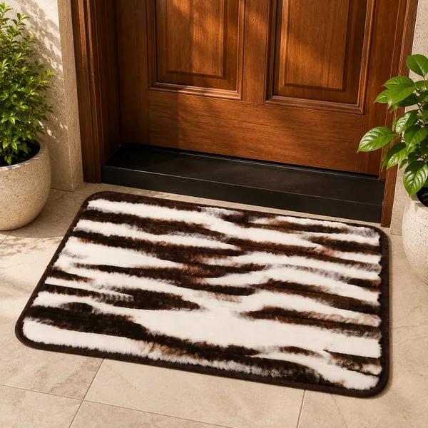 Faux_Fur_Zebra_Stripe_Doormat