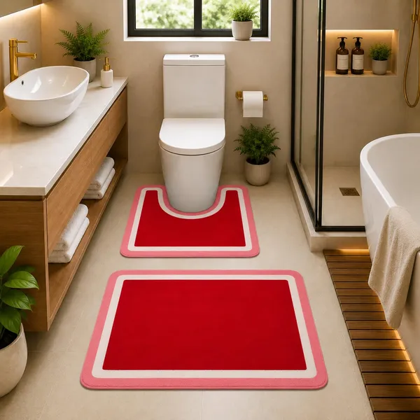 U_Shape_And_Rectangle_Toilet_Bath_Mat_Set