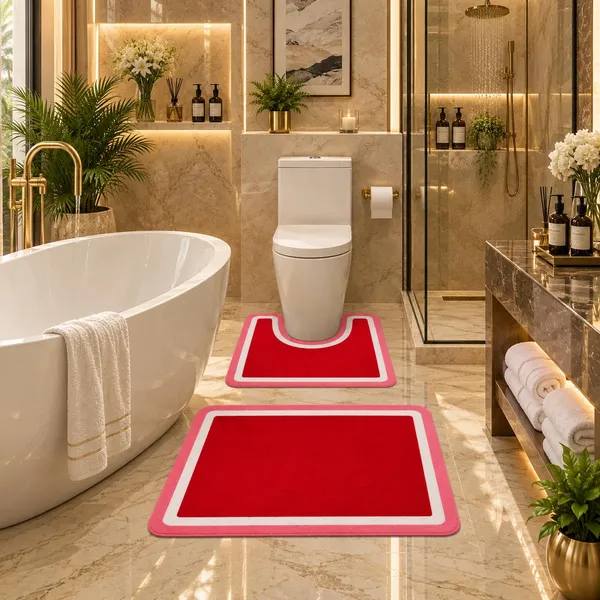 U_Shape_And_Rectangle_Toilet_Bath_Mat_Set