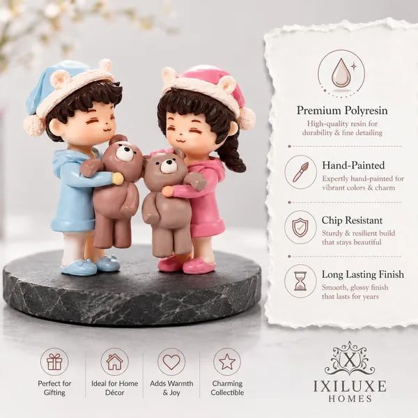 Polyresin_Couple_Figurine_With_Teddy_Bears_-_Pack_of_2