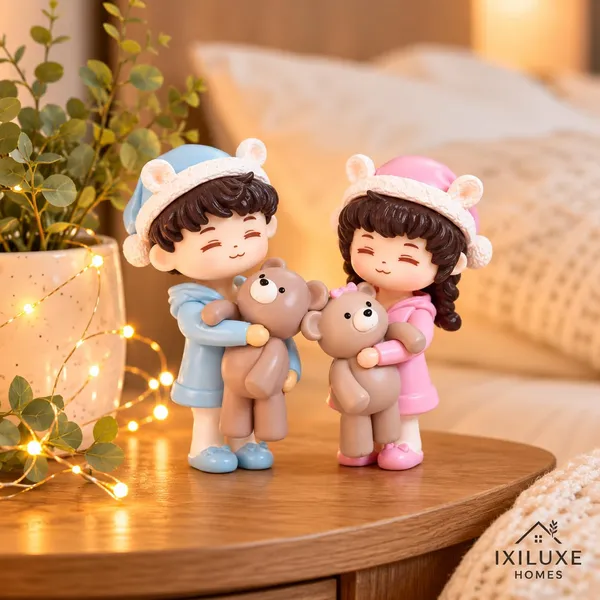 Polyresin_Couple_Figurine_With_Teddy_Bears_-_Pack_of_2