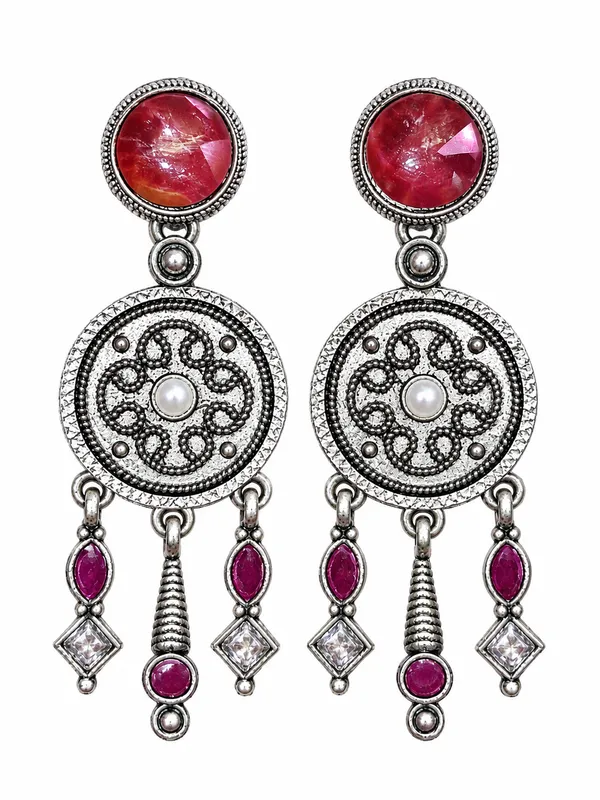 Silver-Tone_Oxidized_Chandelier_Earrings_for_Women