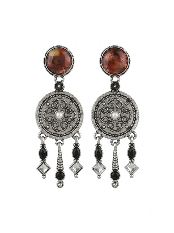 Silver_Tone_Stone_Studded_Drop_Earrings_for_Women