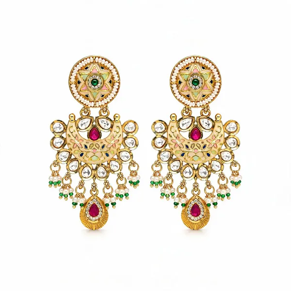 Gold-Tone_Stone-Studded_Chandelier_Earrings_for_Women