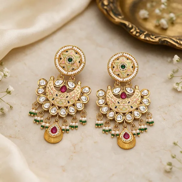 Gold-Tone_Stone-Studded_Chandelier_Earrings_for_Women