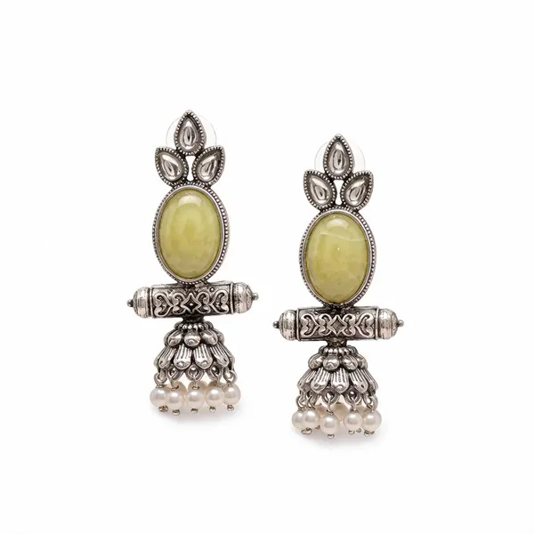 Oxidised_Silver_Tone_Yellow_Stone_Jhumka_Earrings