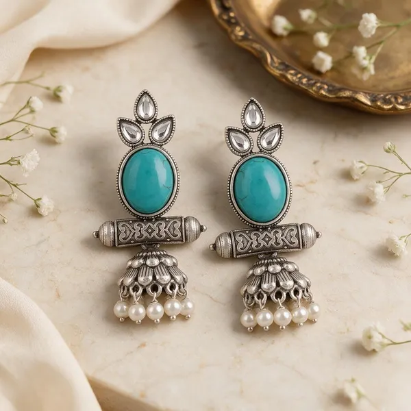 Silver_Turquoise_Jhumka_Earrings_for_Women