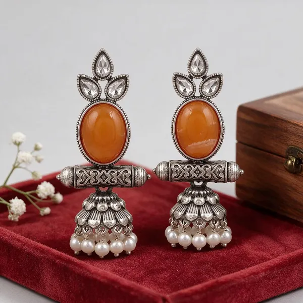 Silver-Tone_Stone_Dangle_Earrings_for_Women