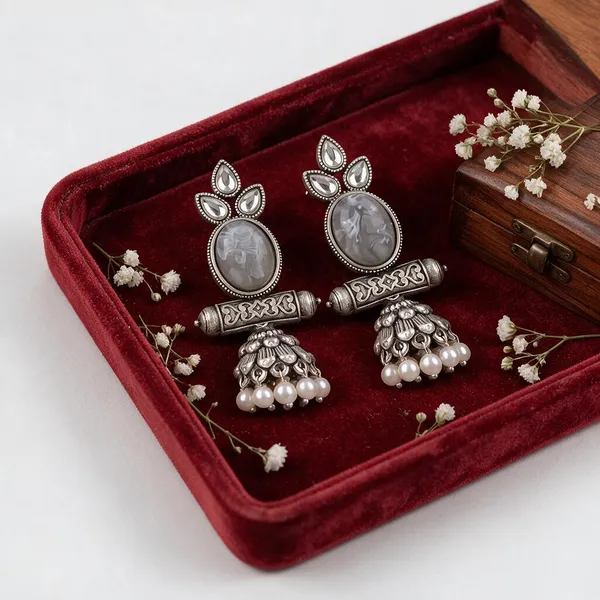 Silver-Tone_Oxidized_Pearl_Drop_Jhumka_Earrings_for_Women