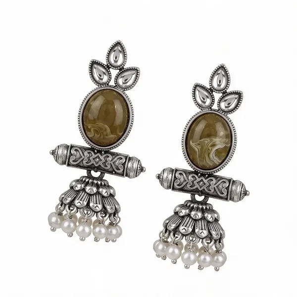Silver_Oxidised_Stone_Jhumka_Earrings_For_Women