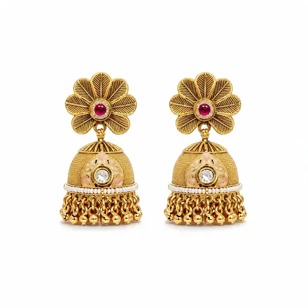 Gold-Tone_Floral_Jhumka_Earrings_for_Women