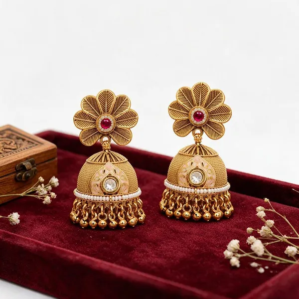 Gold-Tone_Floral_Jhumka_Earrings_for_Women
