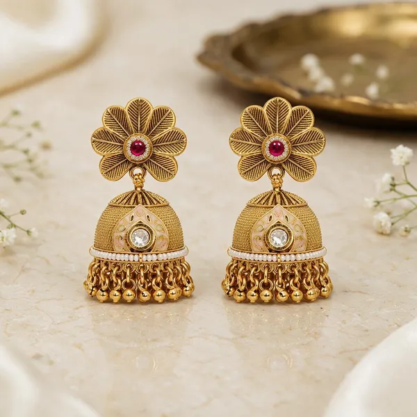 Gold-Tone_Floral_Jhumka_Earrings_for_Women