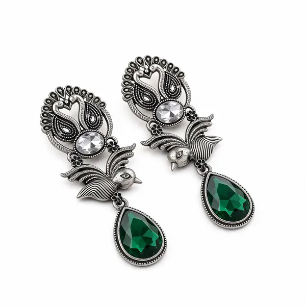 Silver_Tone_Peacock_Drop_Earrings_for_Women