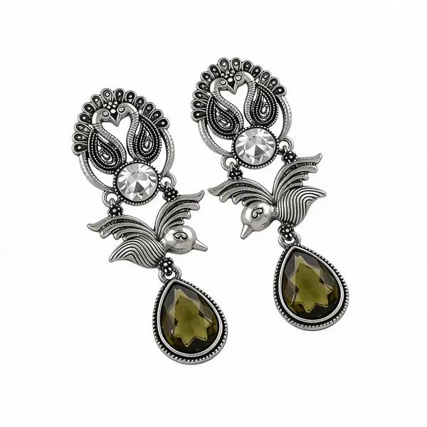 Silver_Tone_Peacock_Drop_Earrings_for_Women