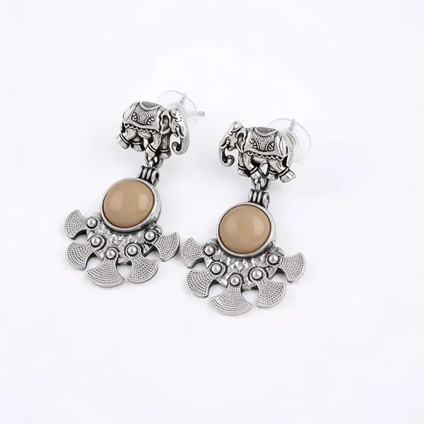 Silver_Tone_Elephant_Drop_Earrings_for_Women