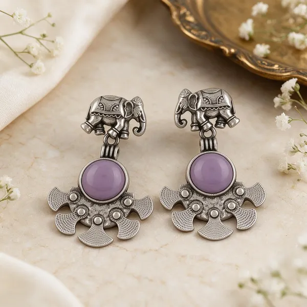 Silver-Tone_Elephant_Dangle_Earrings_for_Women