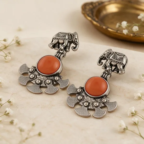 Silver_Oxidised_Elephant_Drop_Earrings_for_Women