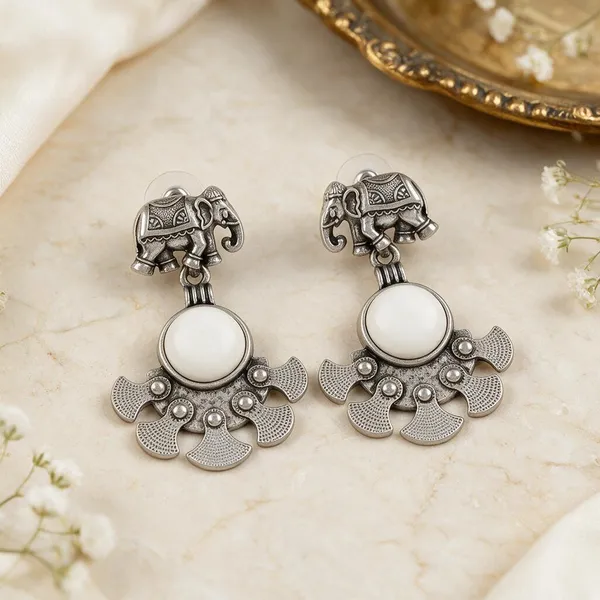 Silver_Elephant_Drop_Earrings_for_Women