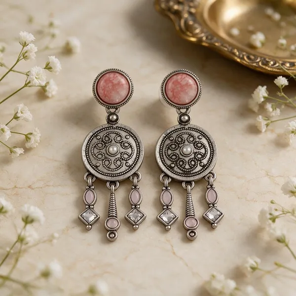 Silver_Tone_Oxidised_Drop_Earrings_for_Women