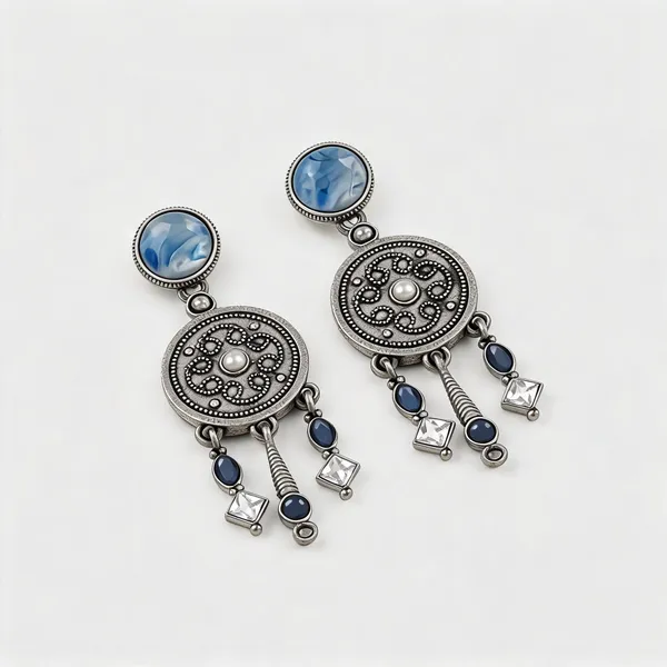 Silver-Tone_Blue_Stone_Drop_Earrings_for_Women