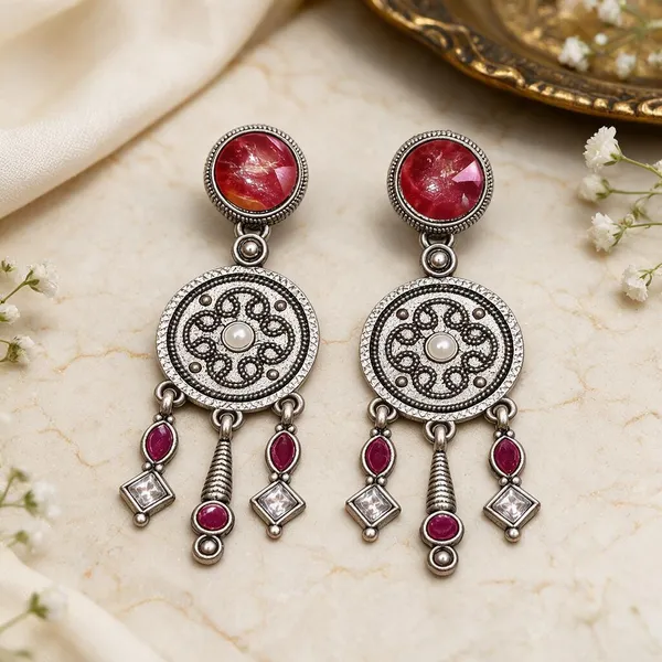 Silver-Tone_Oxidized_Chandelier_Earrings_for_Women